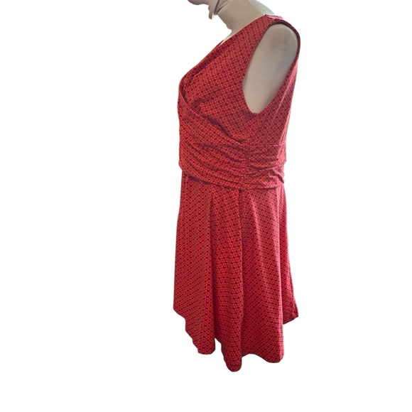 Lands' End Red Asymmetrical Wrap Sundress - Picture 2 of 6